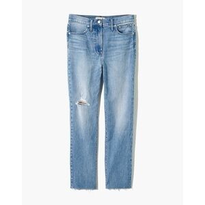 Madewell Perfect Vintage Jean Distressed Raw Hem Edition in Classic Wash